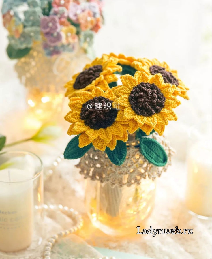 Free crochet sunflower diagram pattern