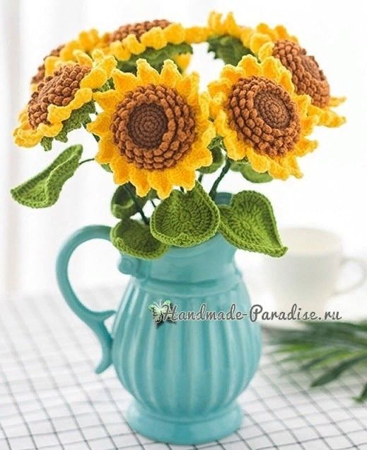 Free crochet sunflower diagram pattern