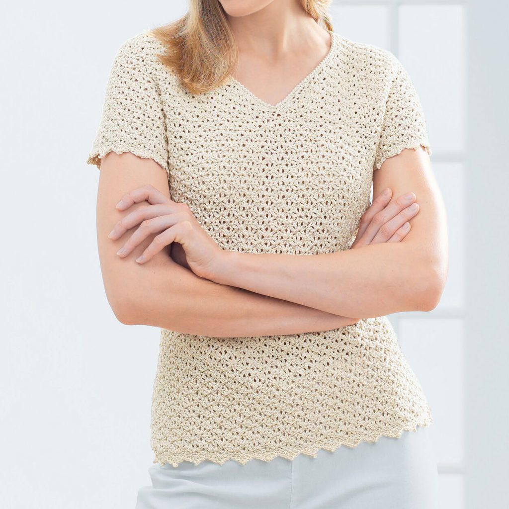 V-neck crochet pattern free tee