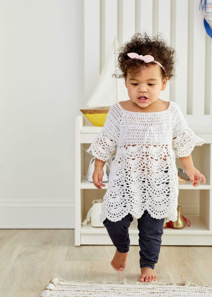 Free Crochet Pattern for a Boho Baby Lace Dress