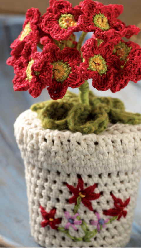 Free Crochet Pattern for a Flower in a Pot