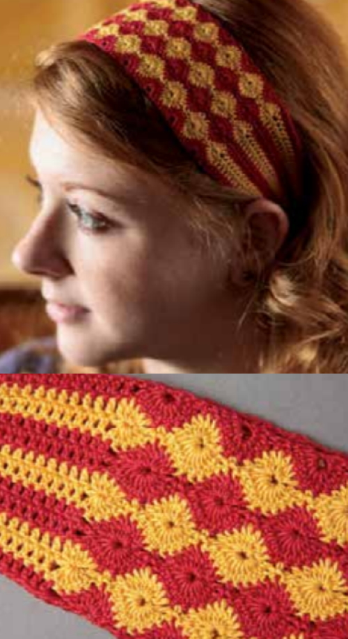 Free crochet pattern for a marigold headband