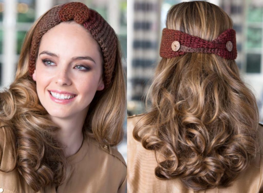 free headband crochet pattern variable size with buttons