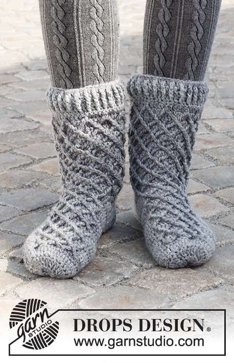 Free Crochet Pattern for Textured Boot Slippers