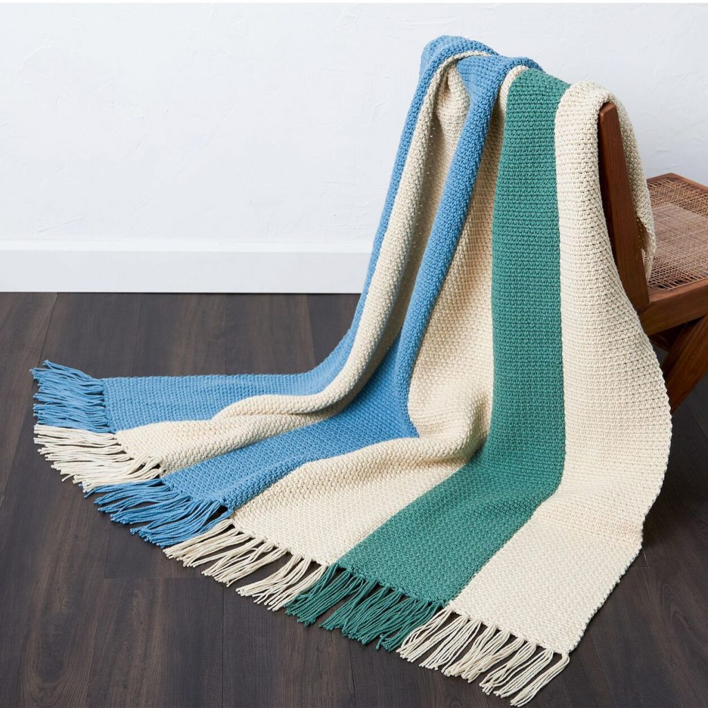Free Crochet Pattern for a Beginner Stripes Blanket