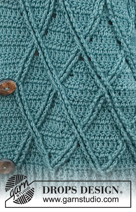 Free Crochet Pattern for a Collared Cable Jacket detail