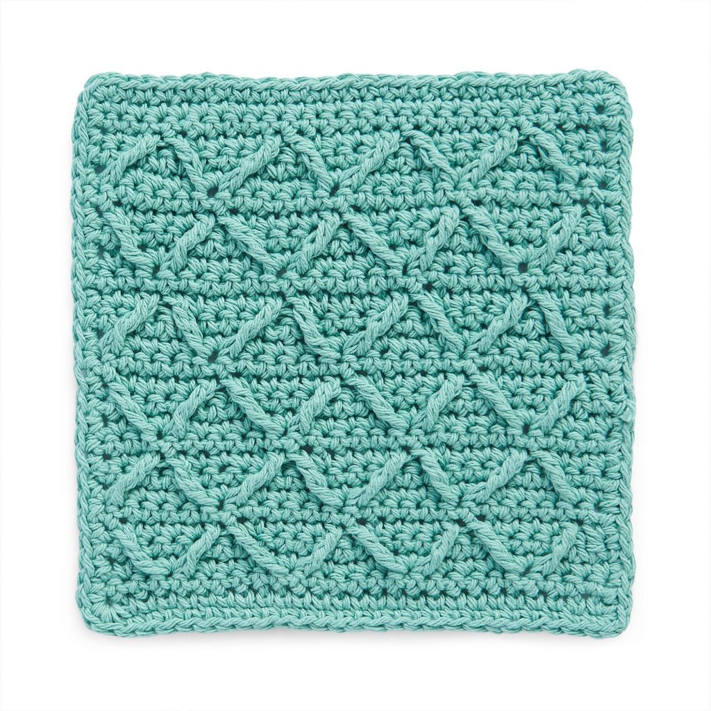 Free Crochet Pattern for a Diamonds Line Dishcloth