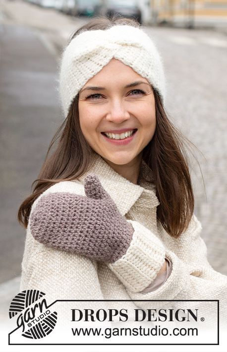 Free Crochet Pattern for a Head Band and Mittens Set