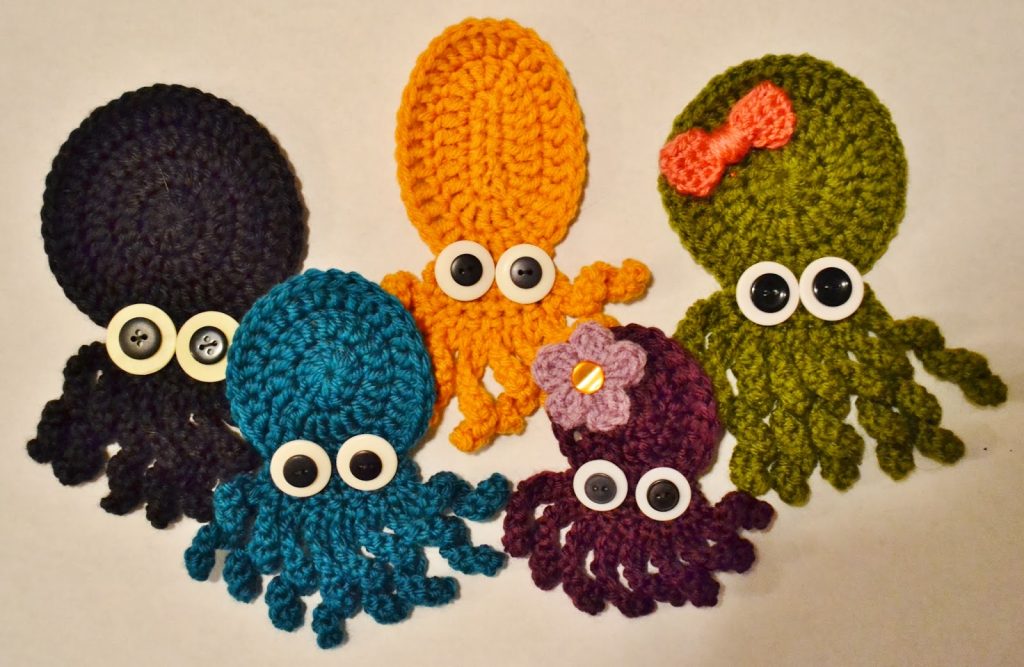 Crochet applique octopus free pattern