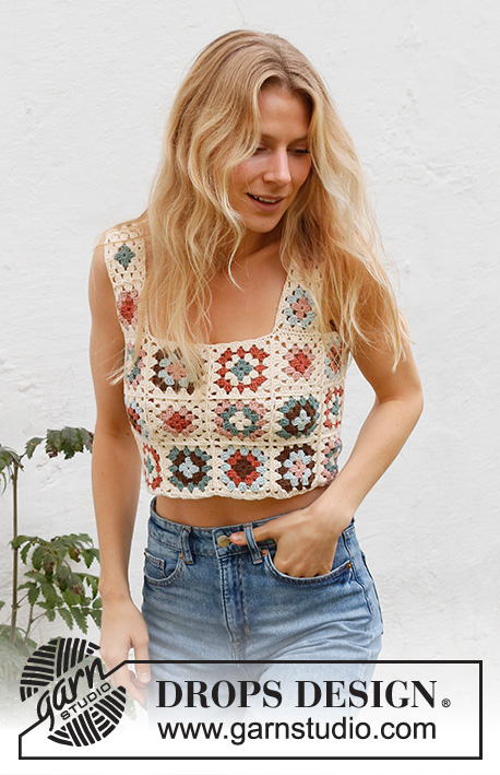 free crochet pattern for a granny square crop top