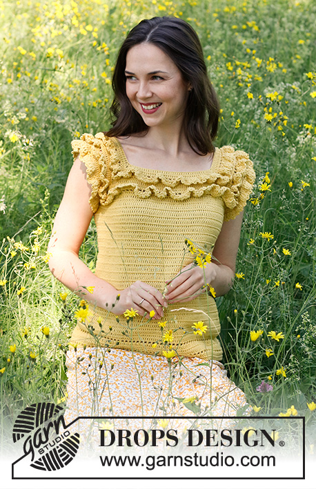 free crochet pattern for a ladies tank top with ruffles