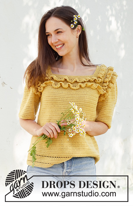 free crochet pattern for a ladies top with ruffles