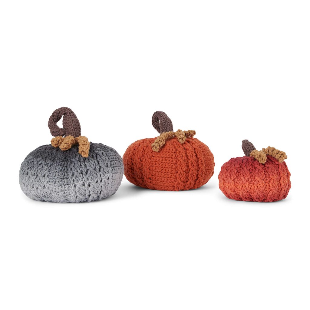 Free Crochet Pattern for Braided Halloween Pumpkins