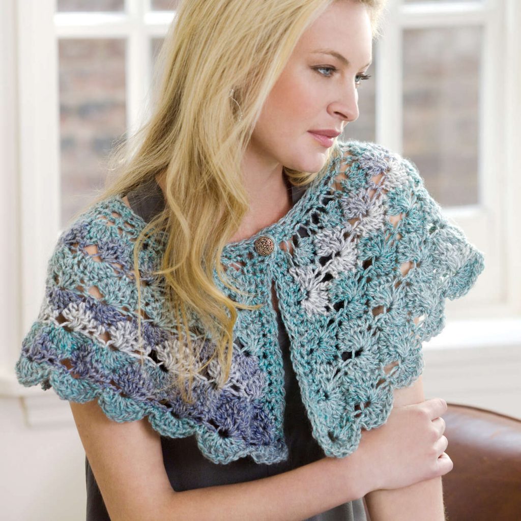 free crochet pattern red heart capelet