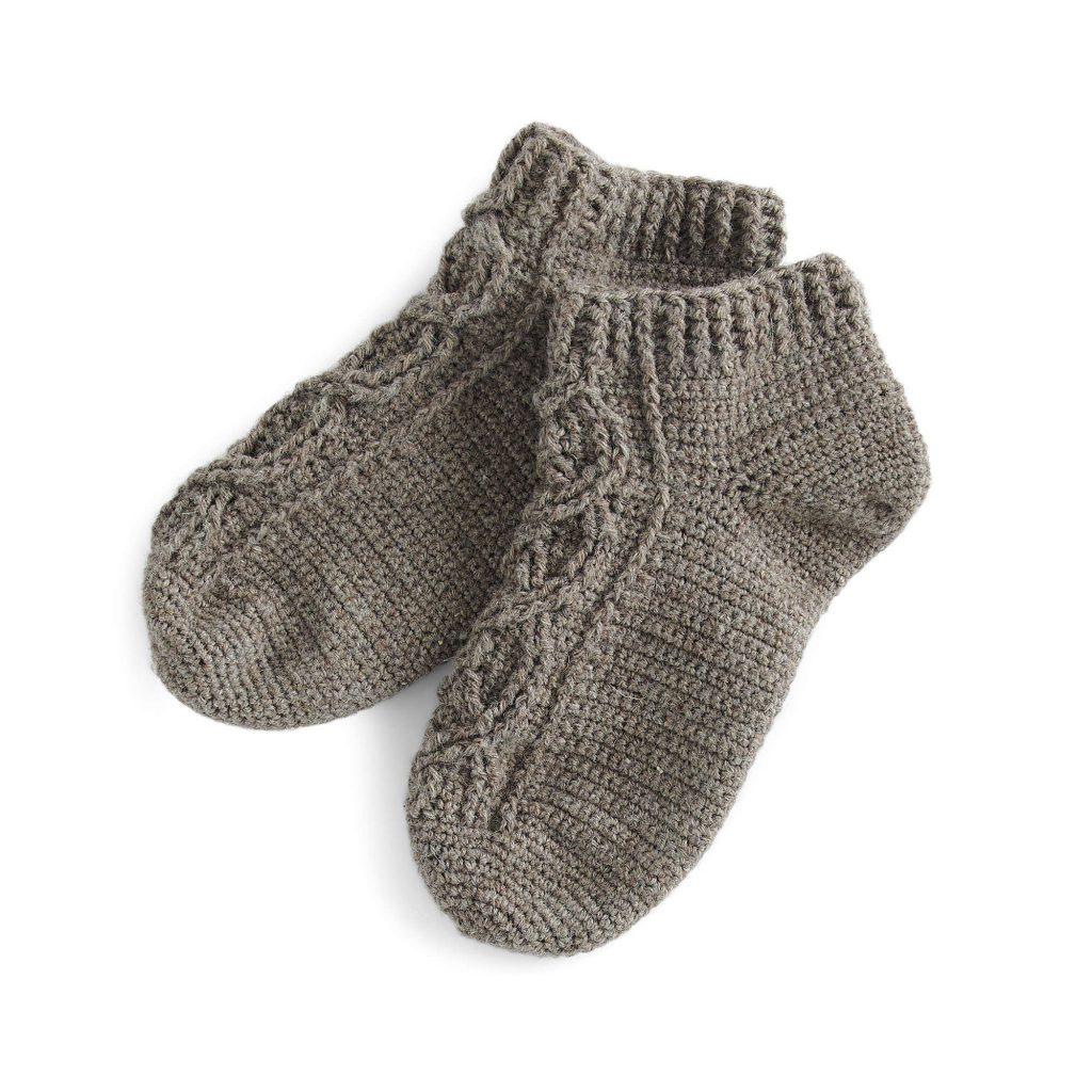 Free Crochet Pattern for Patons Toe-up Cabled Socks
