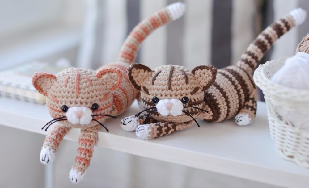 Tabby Kitten Crochet Pattern, Striped Cat Amigurumi