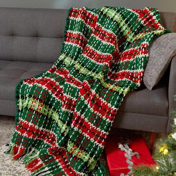 Free Crochet Blanket Patterns for Christmas plaid