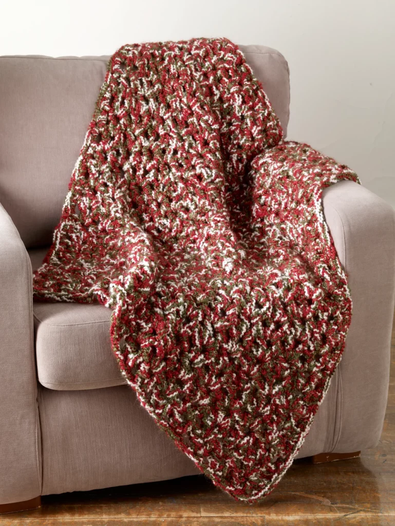simple and Free Crochet Blanket Patterns for Christmas throw