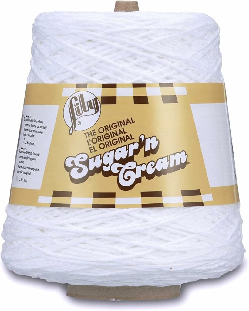 white yarn for snowflakes