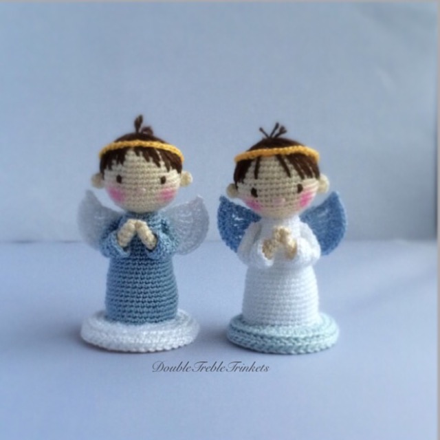 Angels Boys and girls Free Crochet Pattern by Double Treble Trinkets.