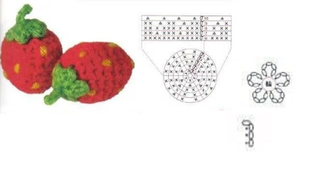 crochet a little strawberry diagram