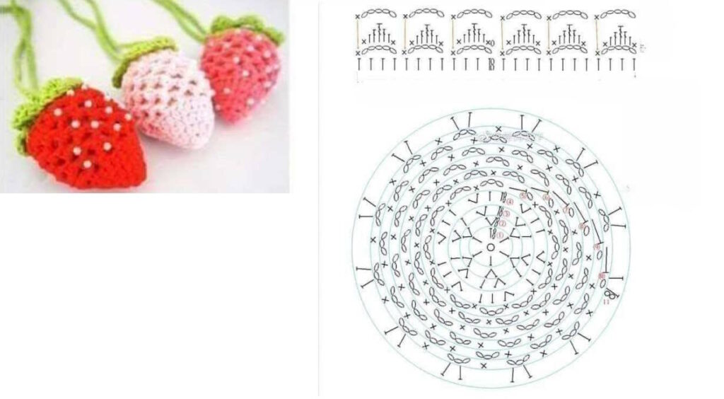 crochet small strawberry diagram