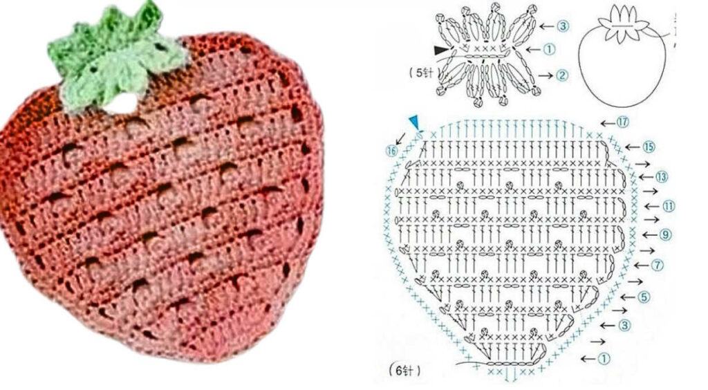 crochet strawberry diagram placemat