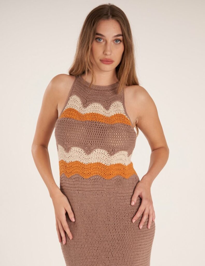 wave dress free crochet pattern