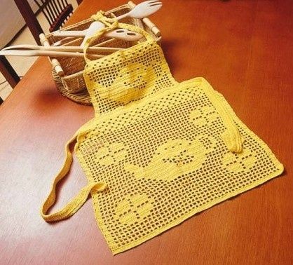 Filet Crochet Apron diagram