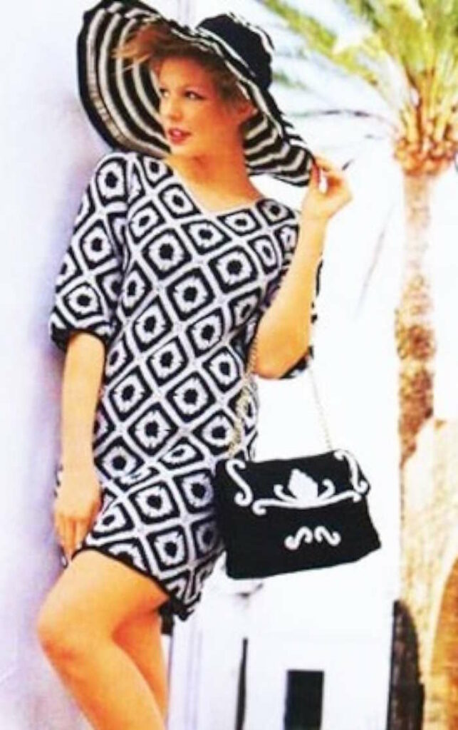 Free modern crochet granny dress pattern and bag