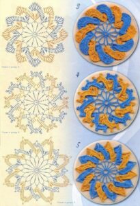 Two Color Lace Circle Crochet Motifs