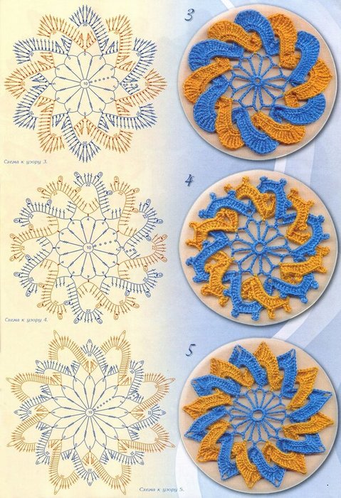 Two Color Lace Circle Crochet Motifs