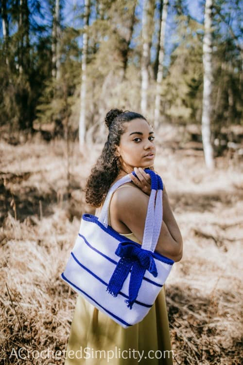 Free Crochet Tote Bag Patterns Easy for beginners striped