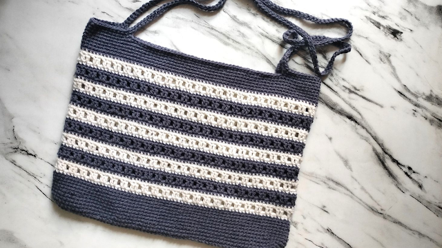Striped crochet tote - free pattern