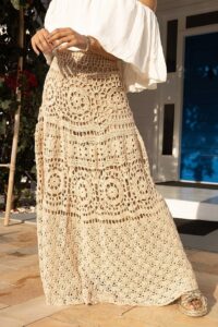 Boho Long Skirt Free Crochet Pattern Diagrams