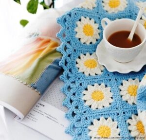 Chamomile Granny Square Blanket Crochet Pattern