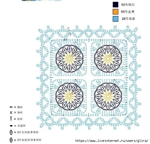 Chamomile Granny Square Blanket Crochet Pattern