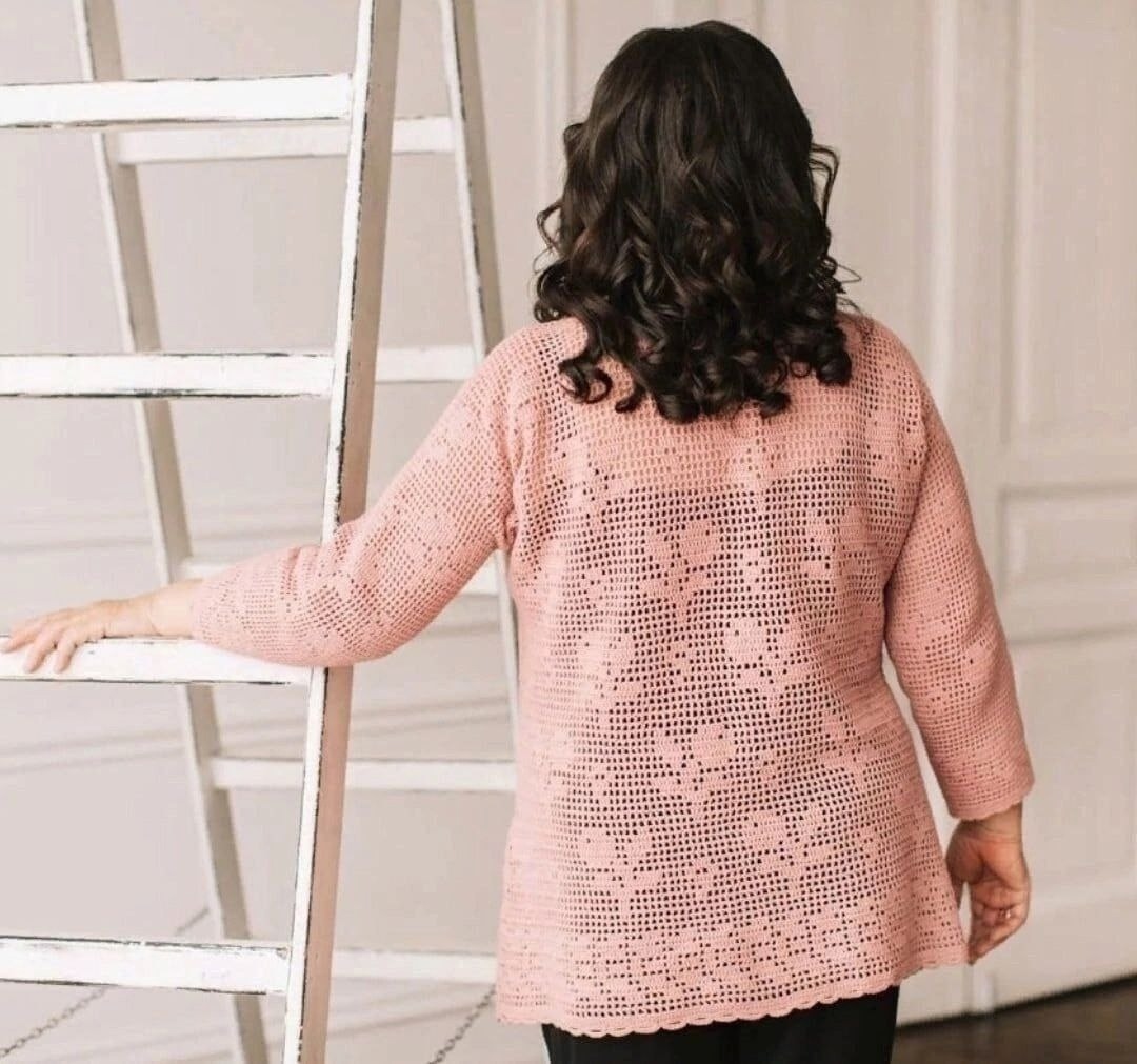 Ladies Plus Size Filet Crochet Top Pattern