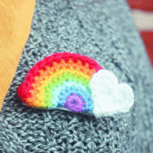 rainbow crochet motif
