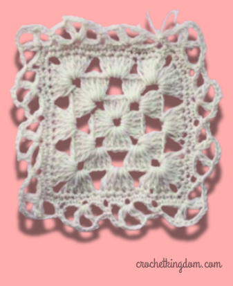 Simple Lacy Crochet Granny Square Free Pattern
