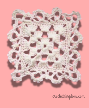 Simple Lacy Crochet Granny Square Free Pattern