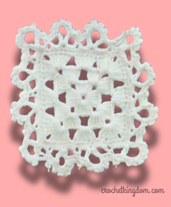 Simple Lacy Crochet Granny Square Free Pattern