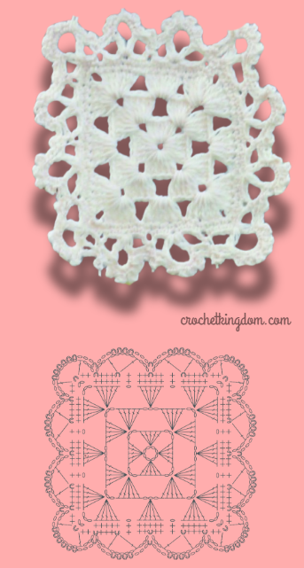 Simple Lacy Crochet Granny Square Free Pattern