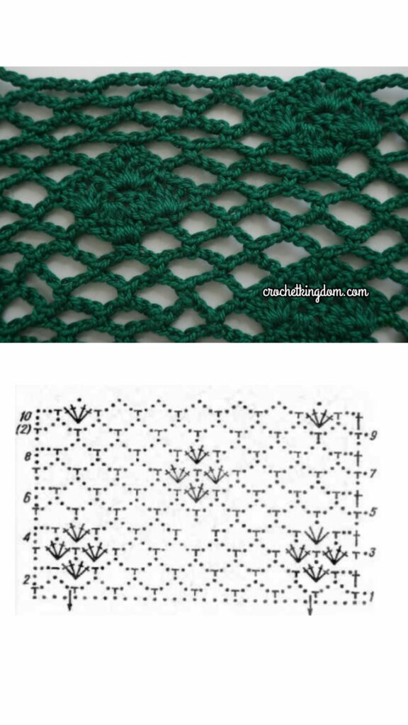 Diagonal Filet Mesh Crochet Tutorial Sample 3