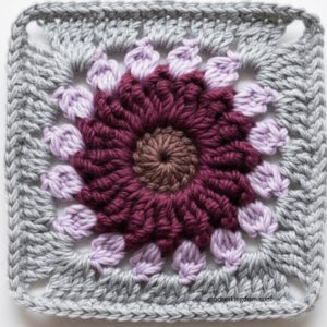 flower in a square crochet pattern