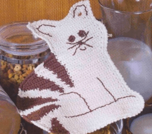 Charming Cat Potholder Knitting Pattern