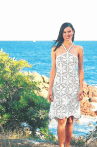 Elegant White Crochet Dress Pattern – Free Lace Summer Dress with Crossed Straps