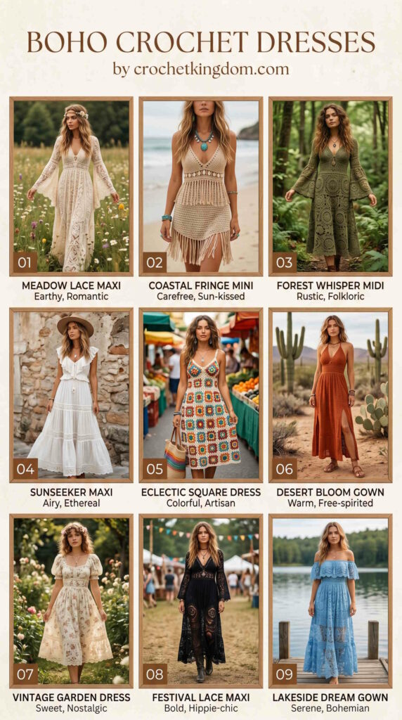 crochet boho dresses
